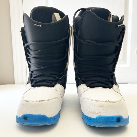 Burton Men’s Invader Snowboard Boots Imprint 1 Black White Blue Size 14 - Picture 4 of 16